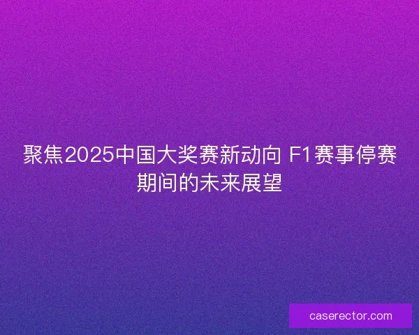 聚焦2025中国大奖赛新动向 F1赛事停赛期间的未来展望